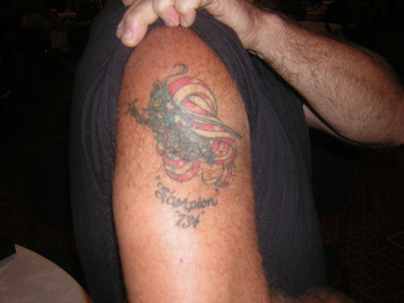 (12) Rick Davis tatto, 'Scorpion 734' forever
