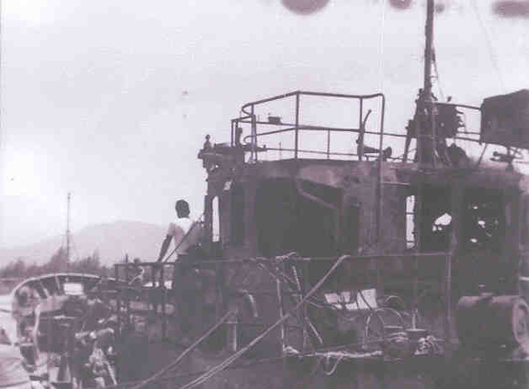 NVA Trawler that the 161st Scorpion Gunships help blast in July of 1967 just south of Chu Lai.